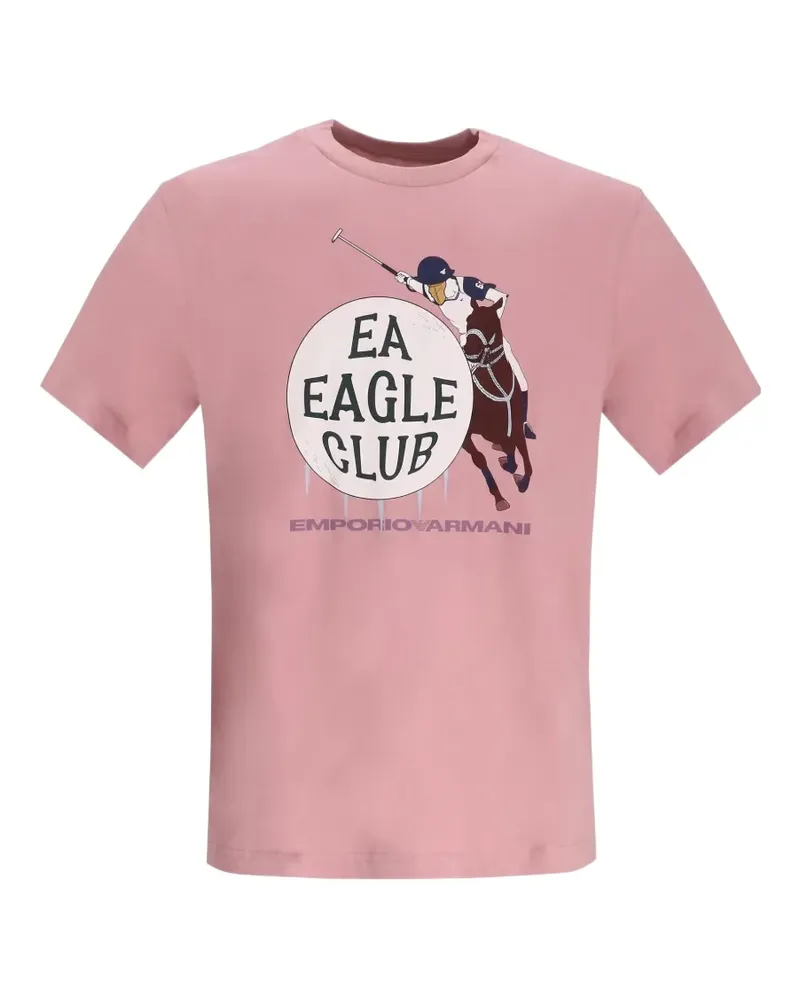 Emporio Armani Eagle Club T-Shirt mit Print - Rosa Rosa