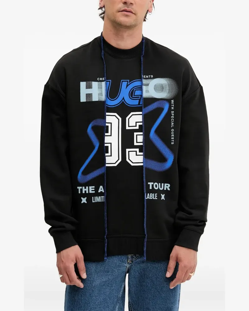 HUGO BOSS Sweatshirt mit grafischem Print - Schwarz Schwarz