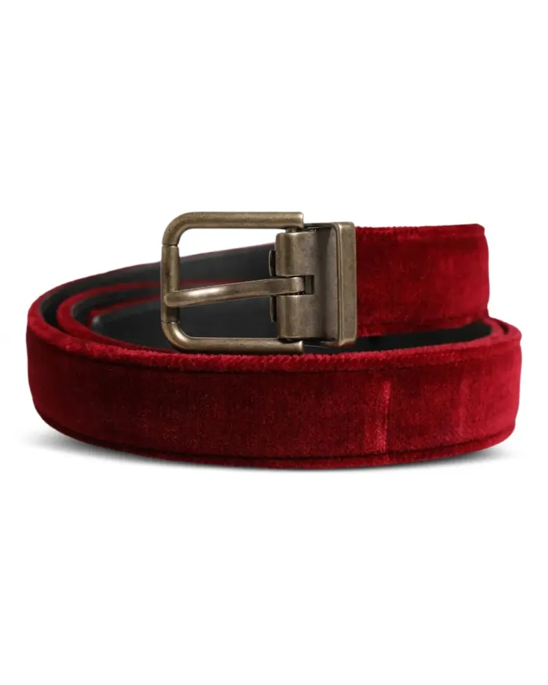Dolce & Gabbana Gürtel aus Samt - Rot Rot