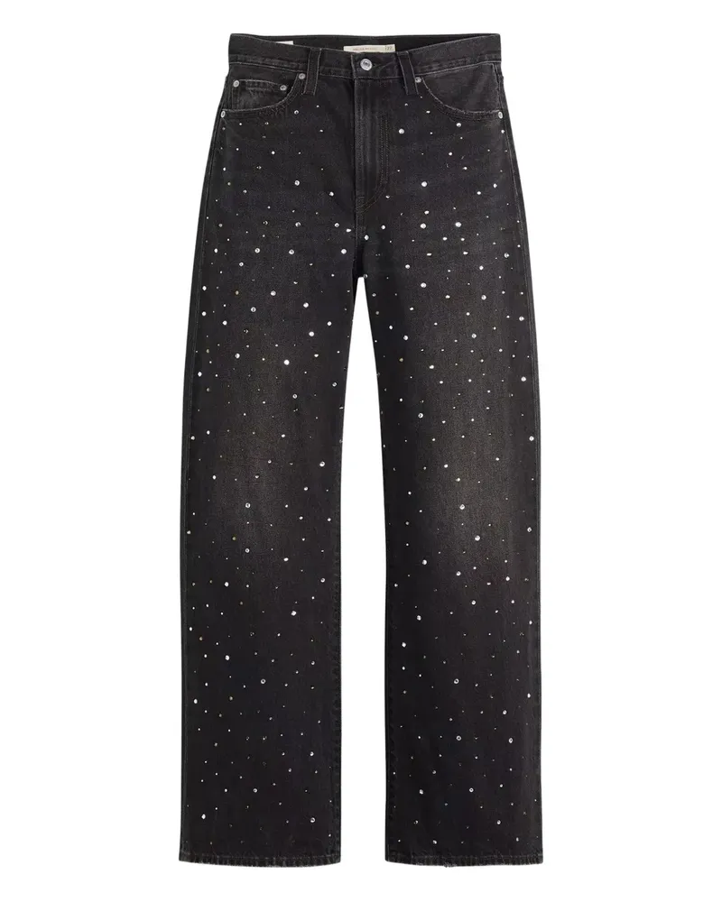Levi's Ribcage Jeans mit Kristallen - Grau Grau