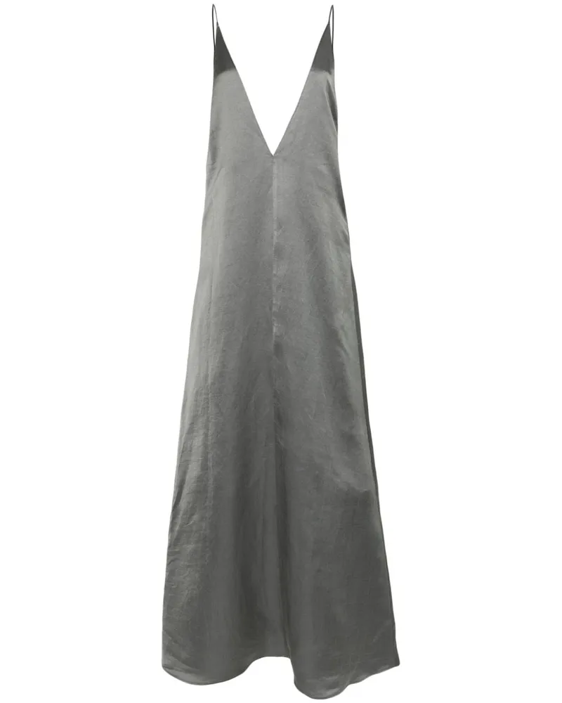 ALYSI Maxikleid mit V-Ausschnitt - Grau Grau