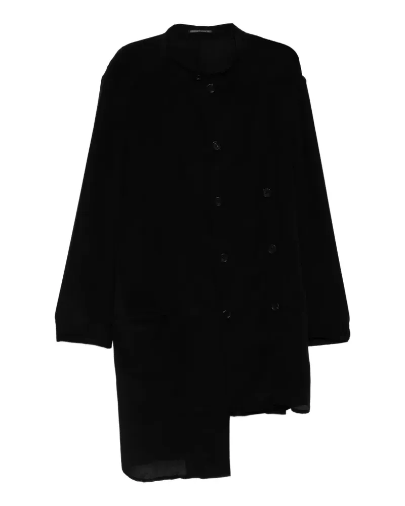 Yohji Yamamoto Asymmetrischer Mantel - Schwarz Schwarz
