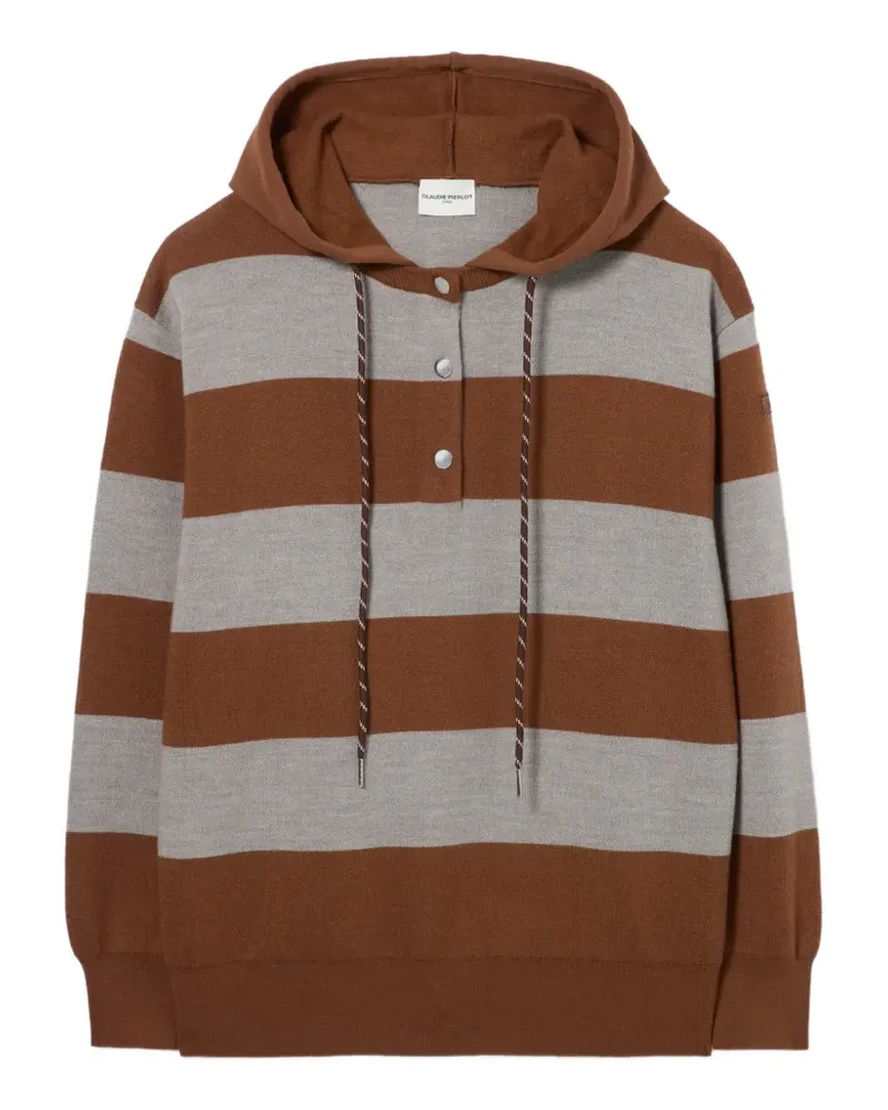 Claudie Pierlot striped-pattern hoodie - Braun Braun