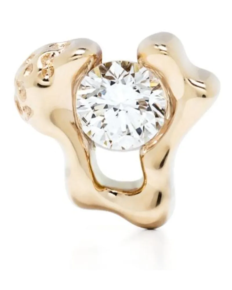 Maria Black 14kt Star Gelbgoldohrstecker mit einem Diamanten