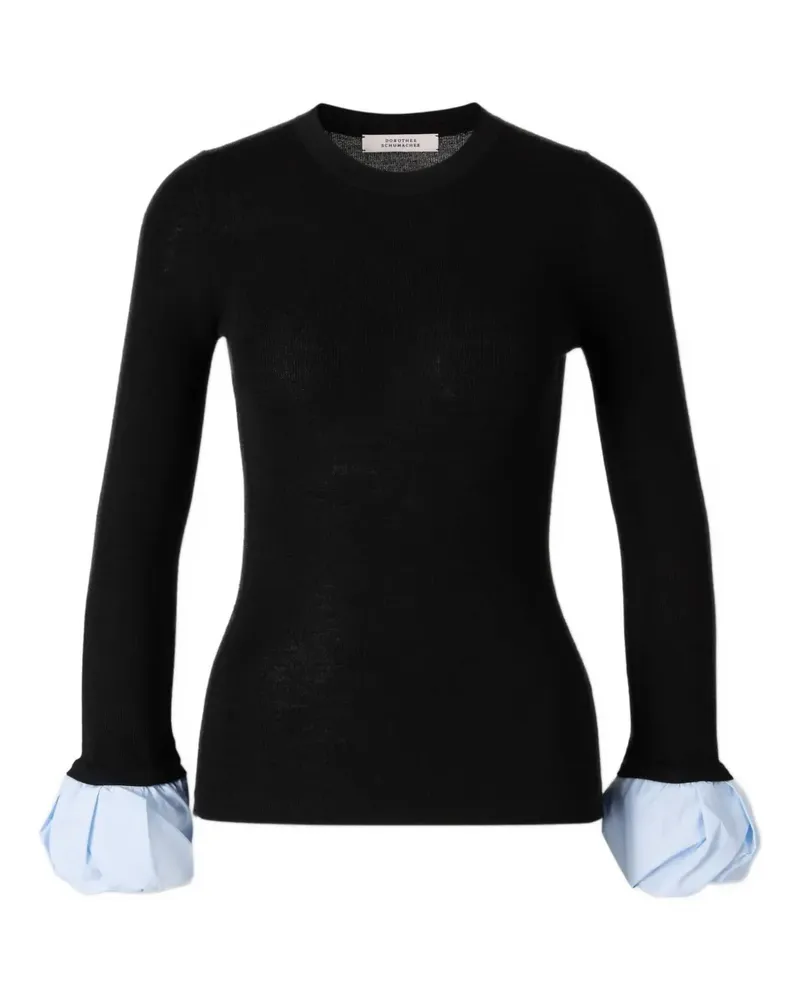 Dorothee Schumacher ruffled-cuff knitted top - Schwarz Schwarz