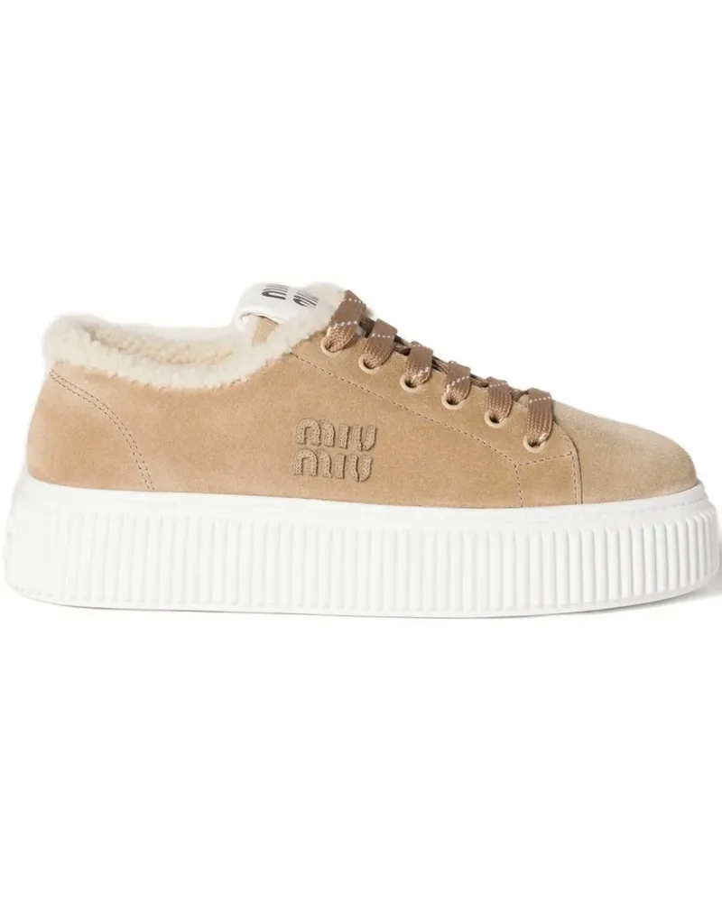 Miu Miu Sneakers aus Wildleder - Nude Nude