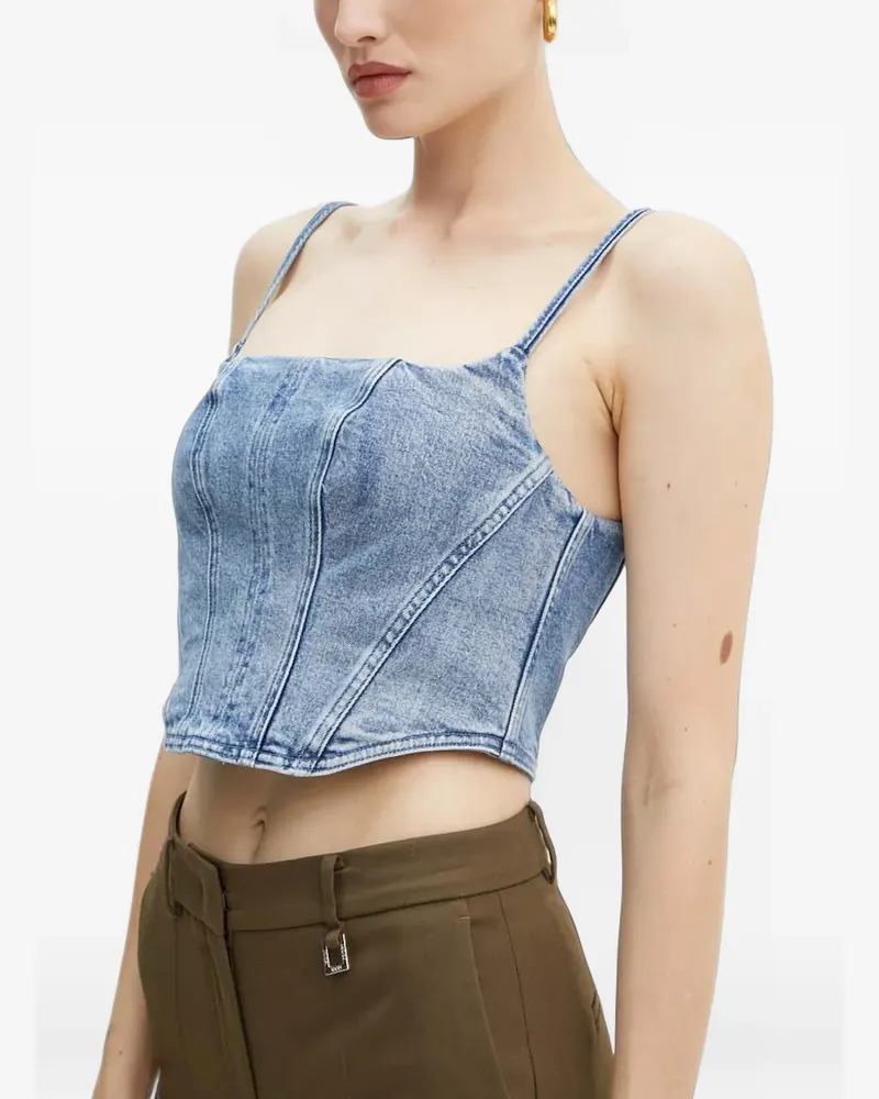 Michael Kors Bustier-Top aus Denim - Blau Blau