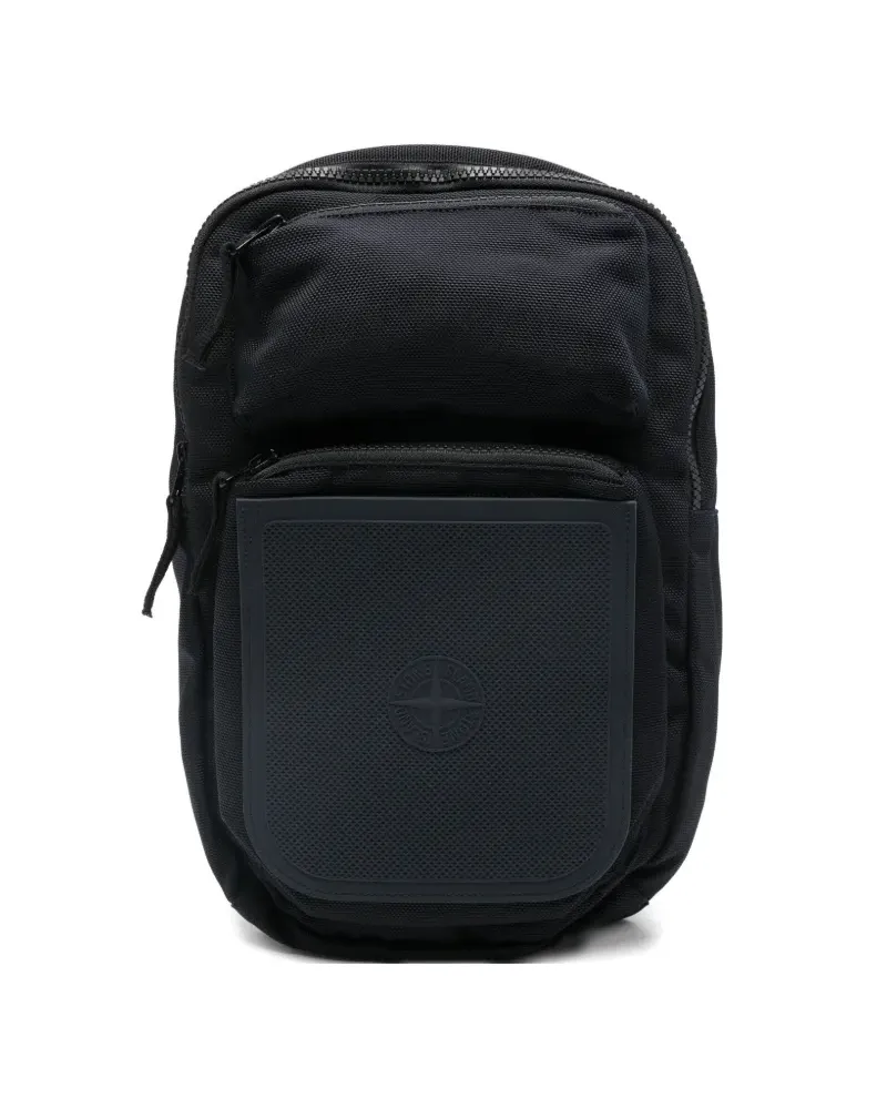 Stone Island logo patch backpack - Blau Blau
