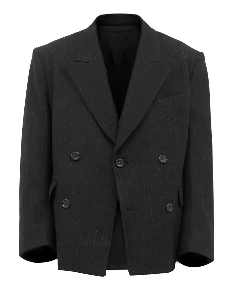 Junya Watanabe pinstripe double-breasted blazer - Schwarz Schwarz