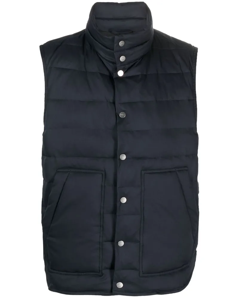 Kiton Gefütterte Weste mit Stehkragen - Blau Blau