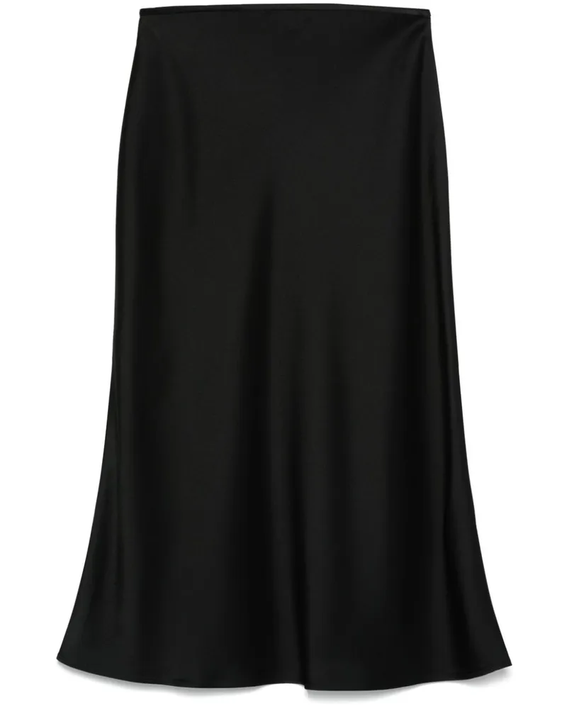 Blumarine Midirock aus Satin - Schwarz Schwarz