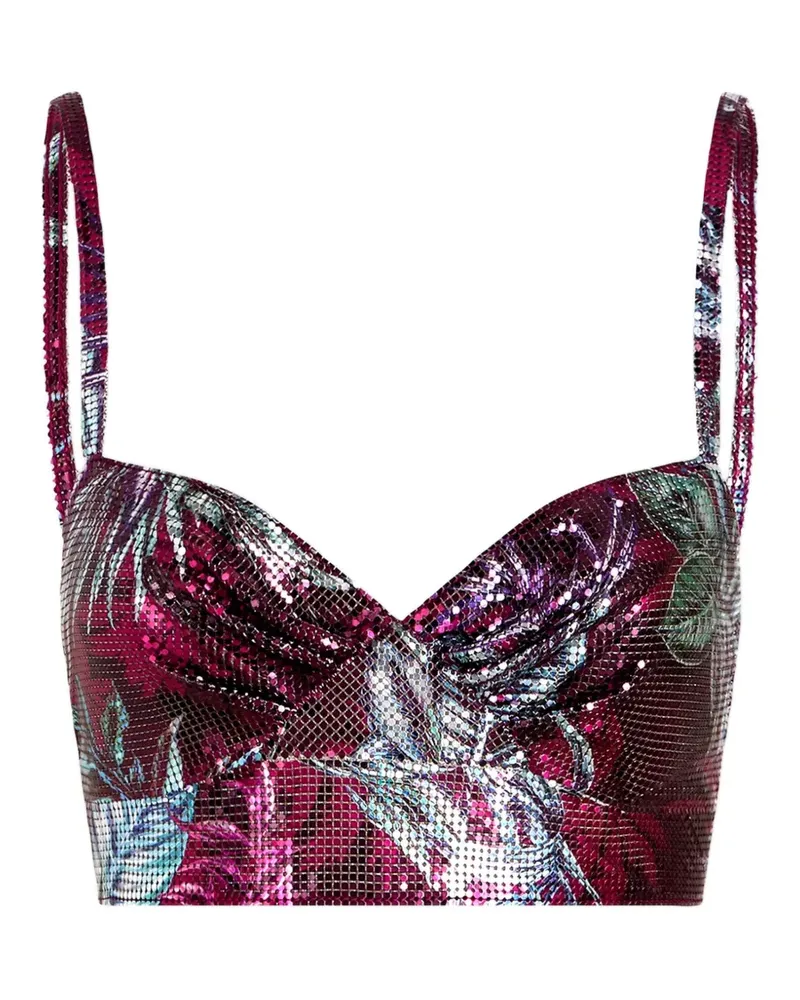 Paco Rabanne palm-tree cropped top - Violett Violett