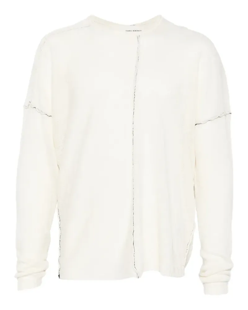 Isabel Benenato Pullover mit Ziernähten - Weiß Weiß