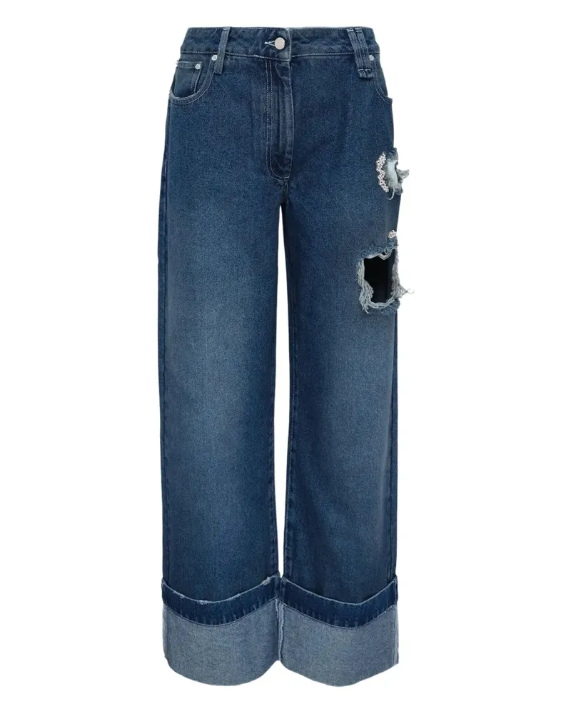 Simone Rocha distressed-detail jeans - Blau Blau
