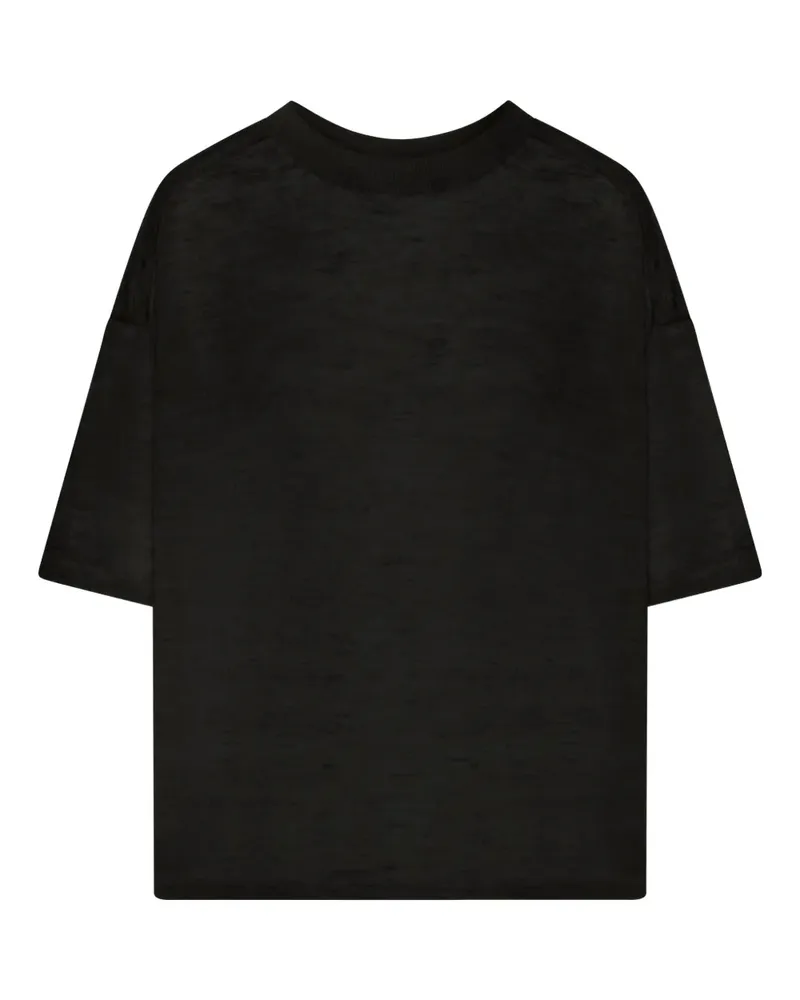 Roberto Collina T-Shirt mit rundem Ausschnitt - Schwarz Schwarz