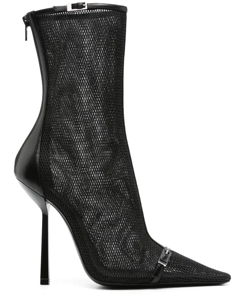 Saint Laurent Spitze Oxalis Mesh-Stiefel 115mm - Schwarz Schwarz