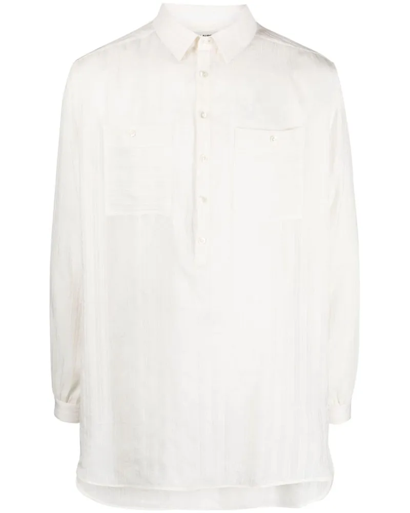 Saint Laurent Gestreiftes Hemd - Weiß Weiß