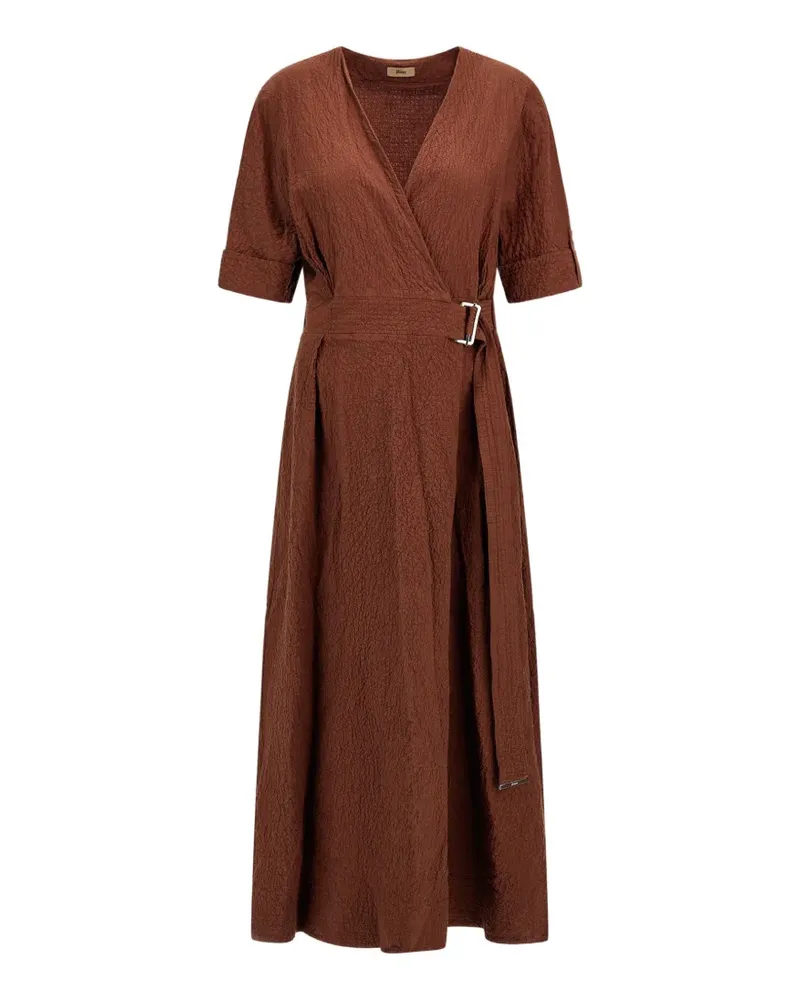 Herno belted ruffled dress - Braun Braun