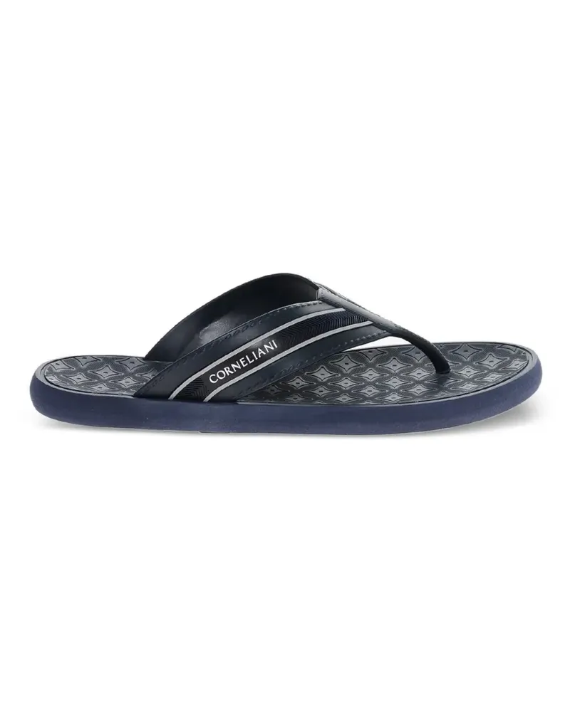 Corneliani logo-print flip-flops - Blau Blau