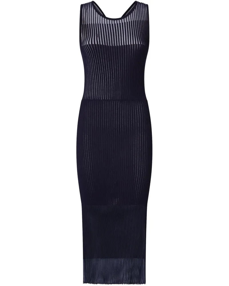 Pinko Geripptes Midikleid - Blau Blau