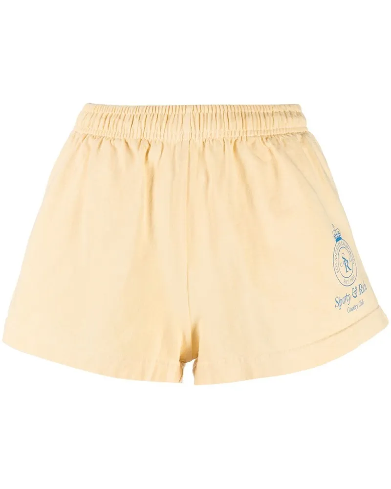 SPORTY & RICH Joggingshorts mit Logo - Nude Nude