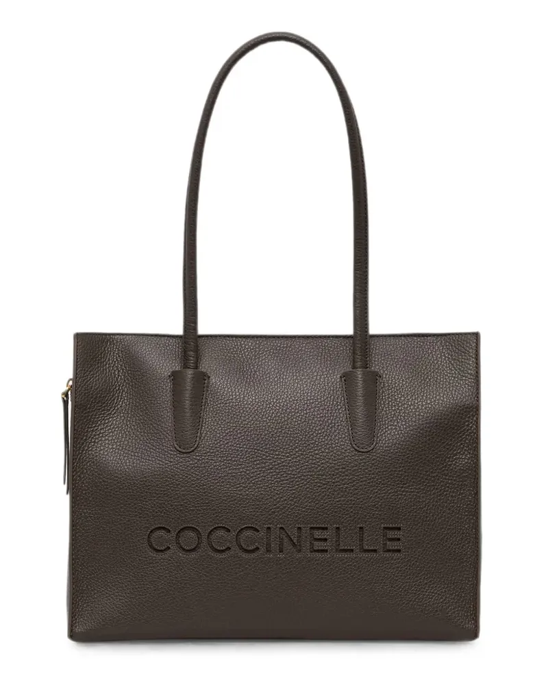 Coccinelle medium  Myrtha26 logo-embossed tote bag - Braun Braun