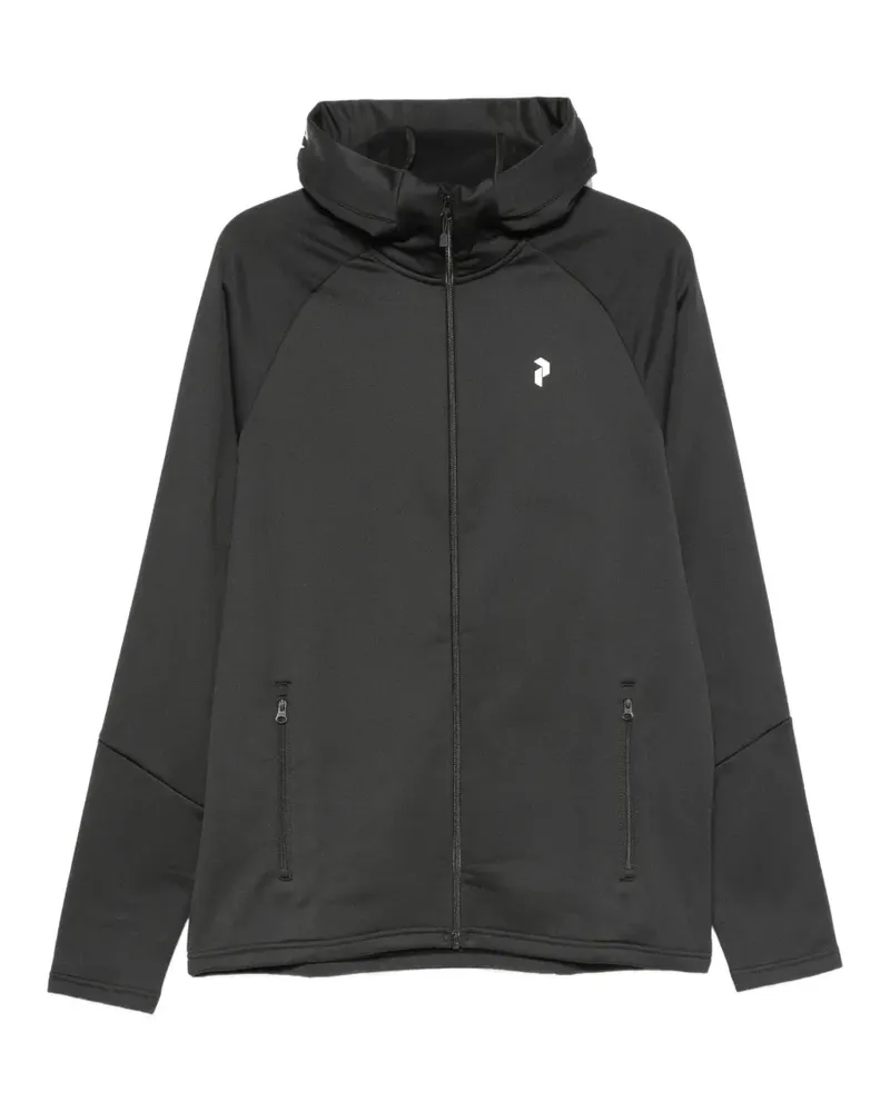 Peak Performance Kapuzenjacke mit Logo-Print - Schwarz Schwarz