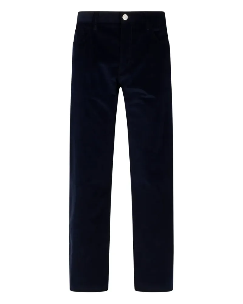 Giorgio Armani Cordhose mit Logo-Patch - Schwarz Schwarz