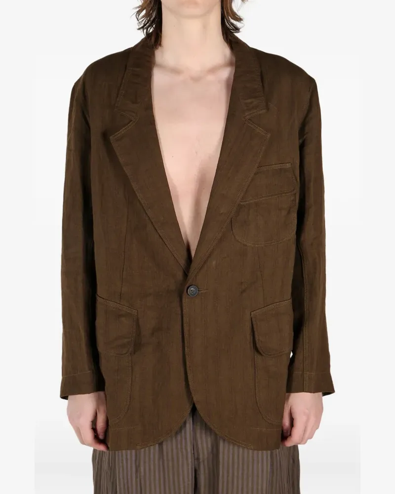 Ziggy Chen single-breasted blazer - Braun Braun