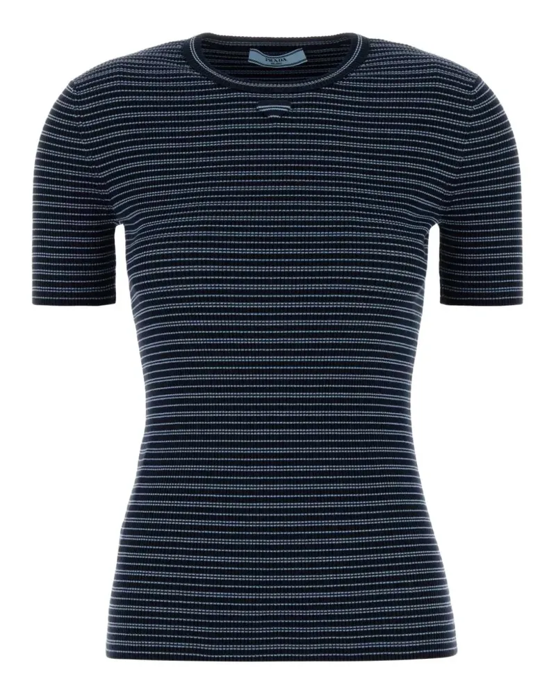 Prada Gestreiftes Strickoberteil - Blau Blau