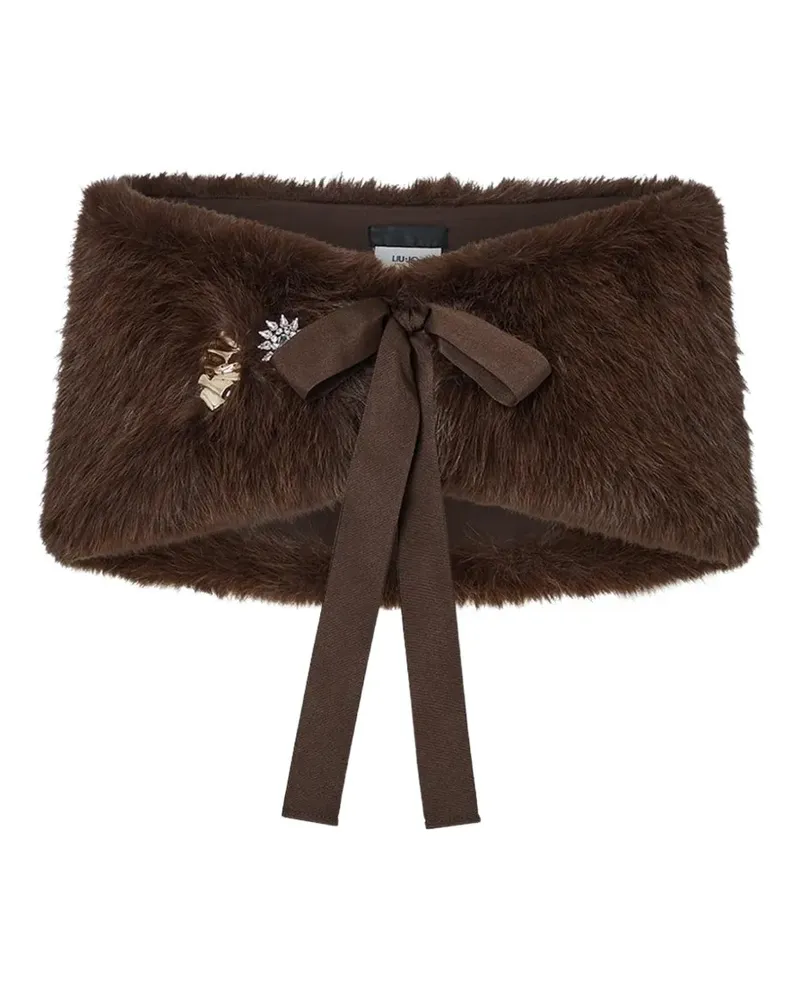 Liu Jo Verzierter Pullover aus Faux Fur - Braun Braun