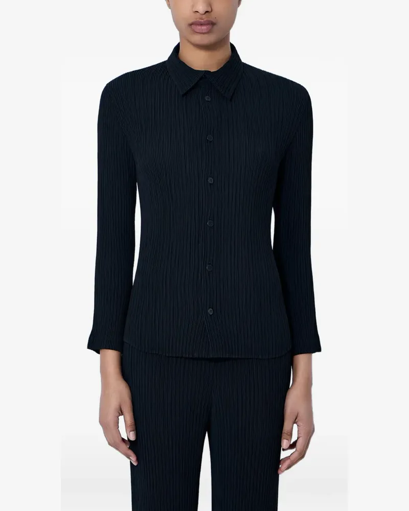 Issey Miyake textured button-down shirt - Schwarz Schwarz