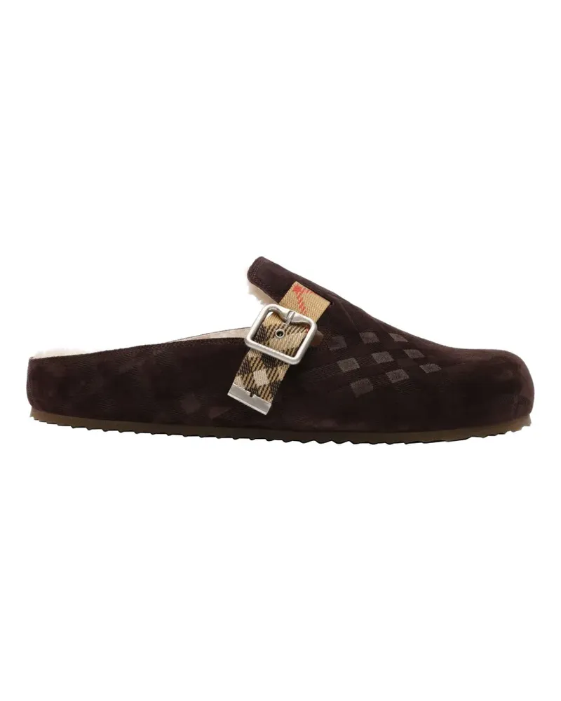 Burberry Check shearling Urchin clogs - Braun Braun