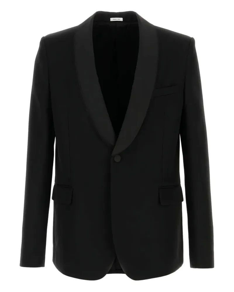 Alexander McQueen shawl-lapels wool blazer - Schwarz Schwarz