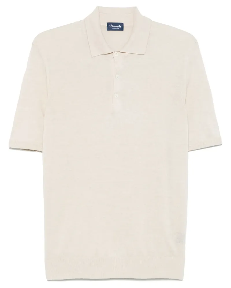 Drumohr  Fein gestricktes Poloshirt - Nude Nude
