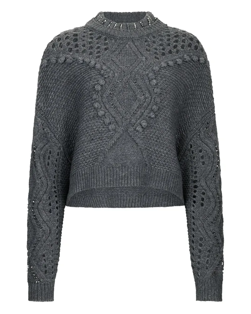 Liu Jo Wool jumper with openwork detailing - Grau Grau