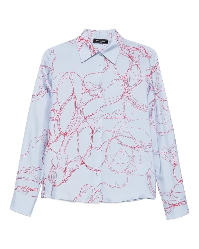 Fabiana Filippi abstract-print long-sleeve shirt - Blau Blau
