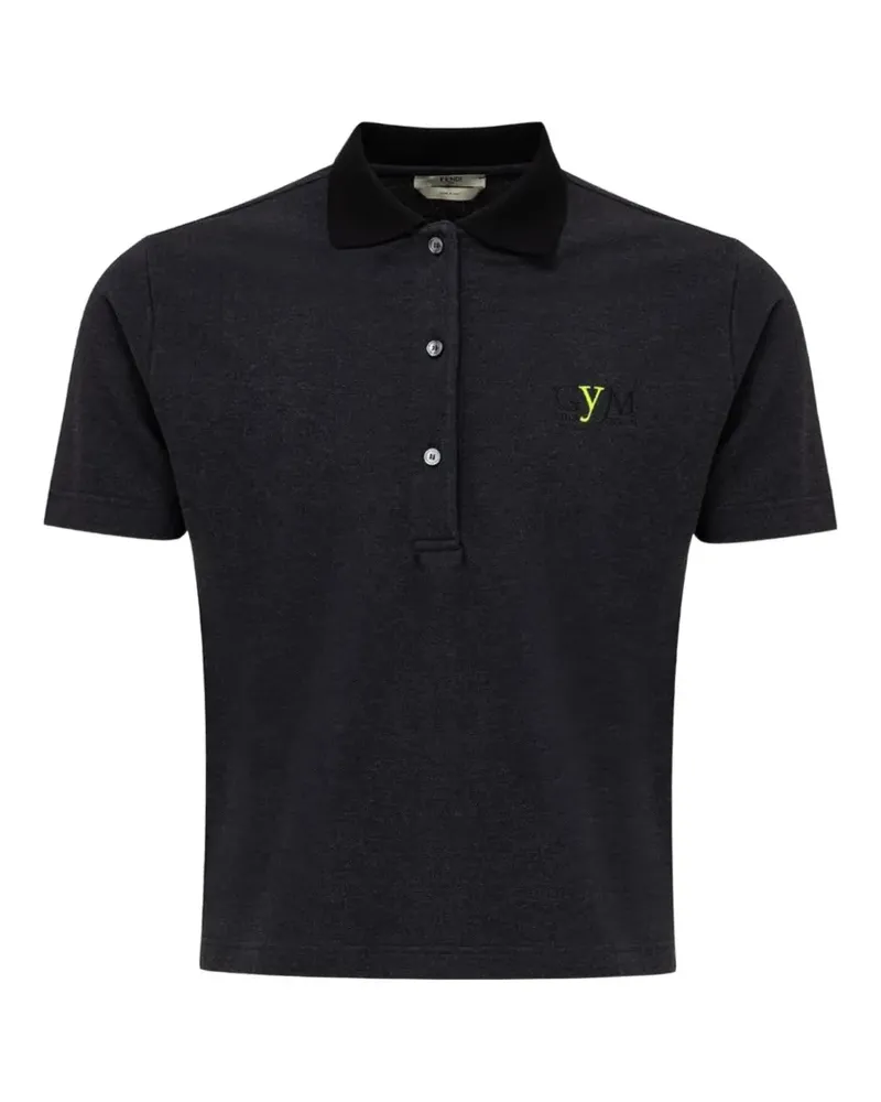 Fendi Poloshirt mit Logo-Stickerei - Grau Grau