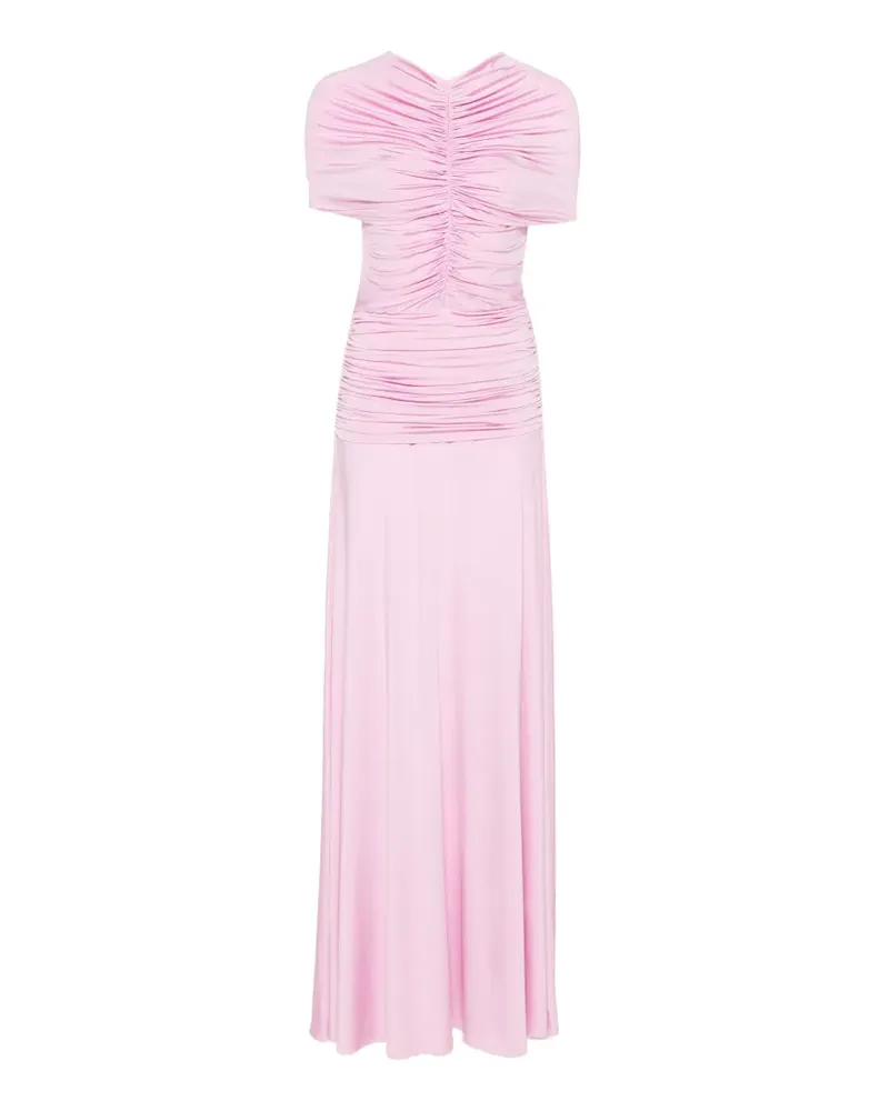 Self-Portrait Gerafftes Maxikleid - Rosa Rosa