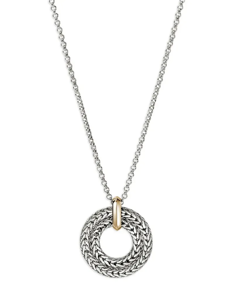 John Hardy 4kt Gelbgold- und Sterlingsilberhalskette Silber