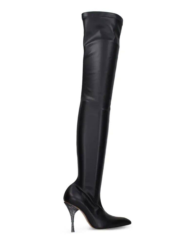 OFF-WHITE embellished-heel over-the-knee boots - Schwarz Schwarz