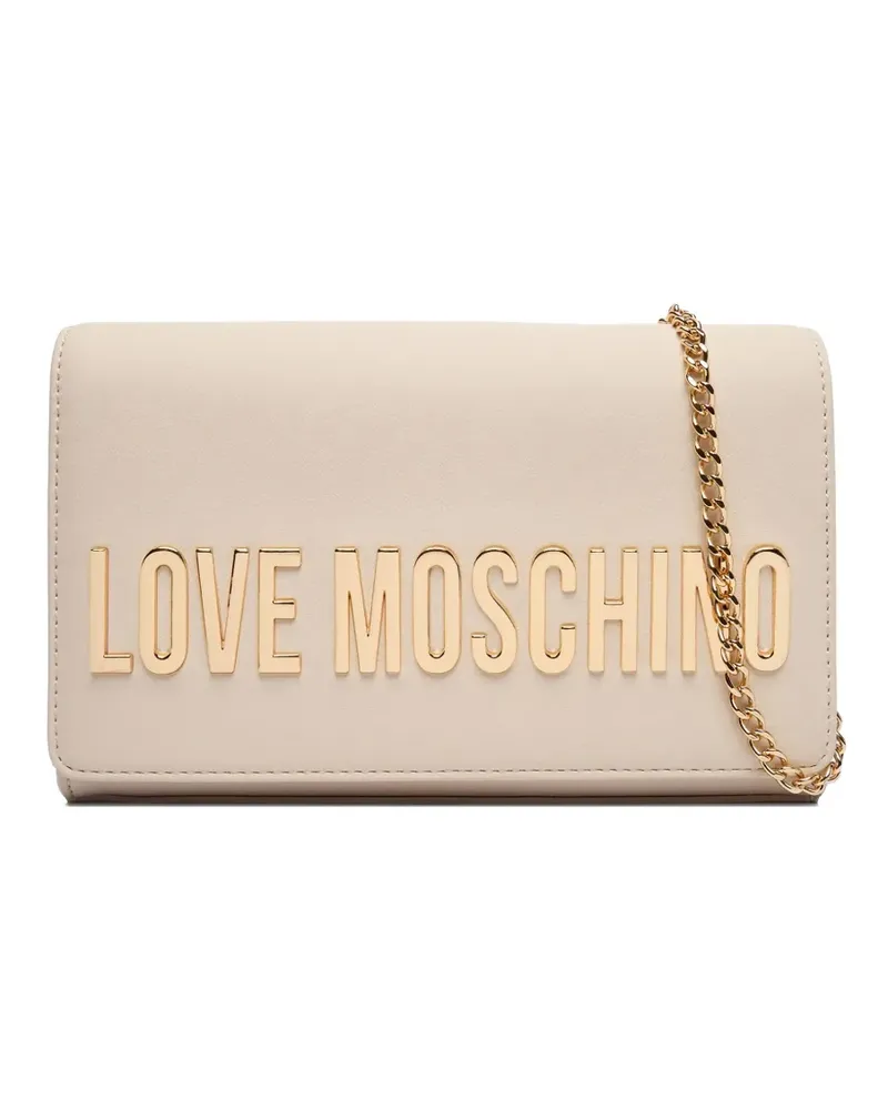 Moschino logo-lettering shoulder bag - Nude Nude