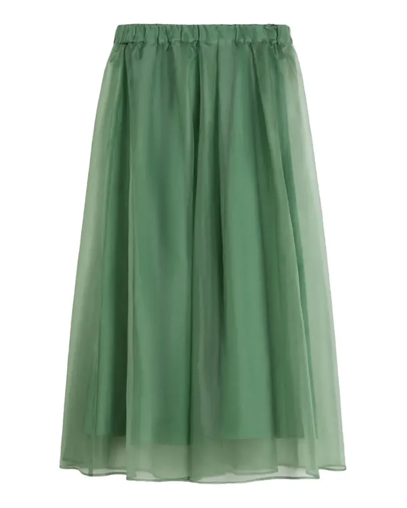 Max Mara sheer-panel elasticated-waist skirt - Grün Grün