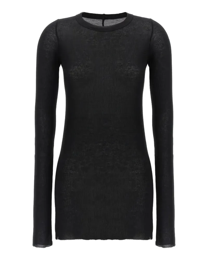 Rick Owens ribbed-knit raw-cut T-shirt - Schwarz Schwarz