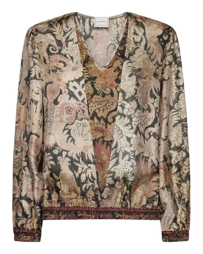 Pierre-Louis Mascia Aloe Bluse mit Blumenprint - Nude Nude