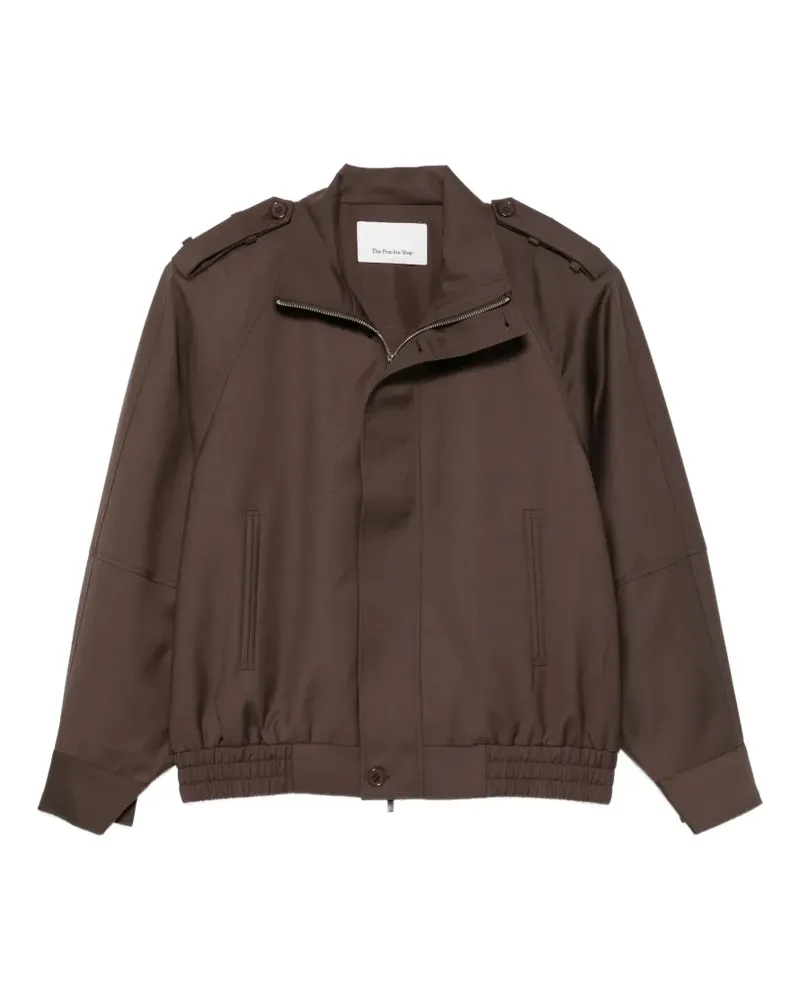 FRANKIE Shop Kelly epaulette-detail zip-up jacket - Braun Braun