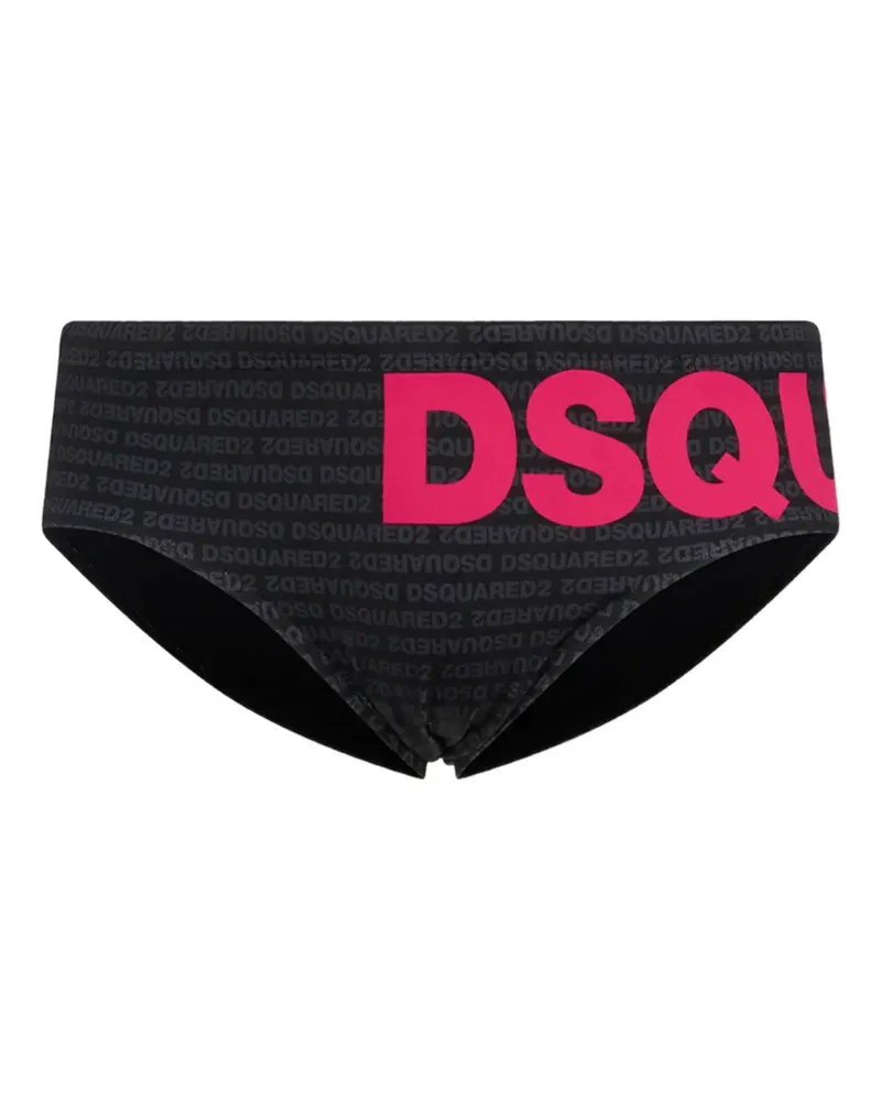 Dsquared2 Badehose mit Logo-Print - Schwarz Schwarz