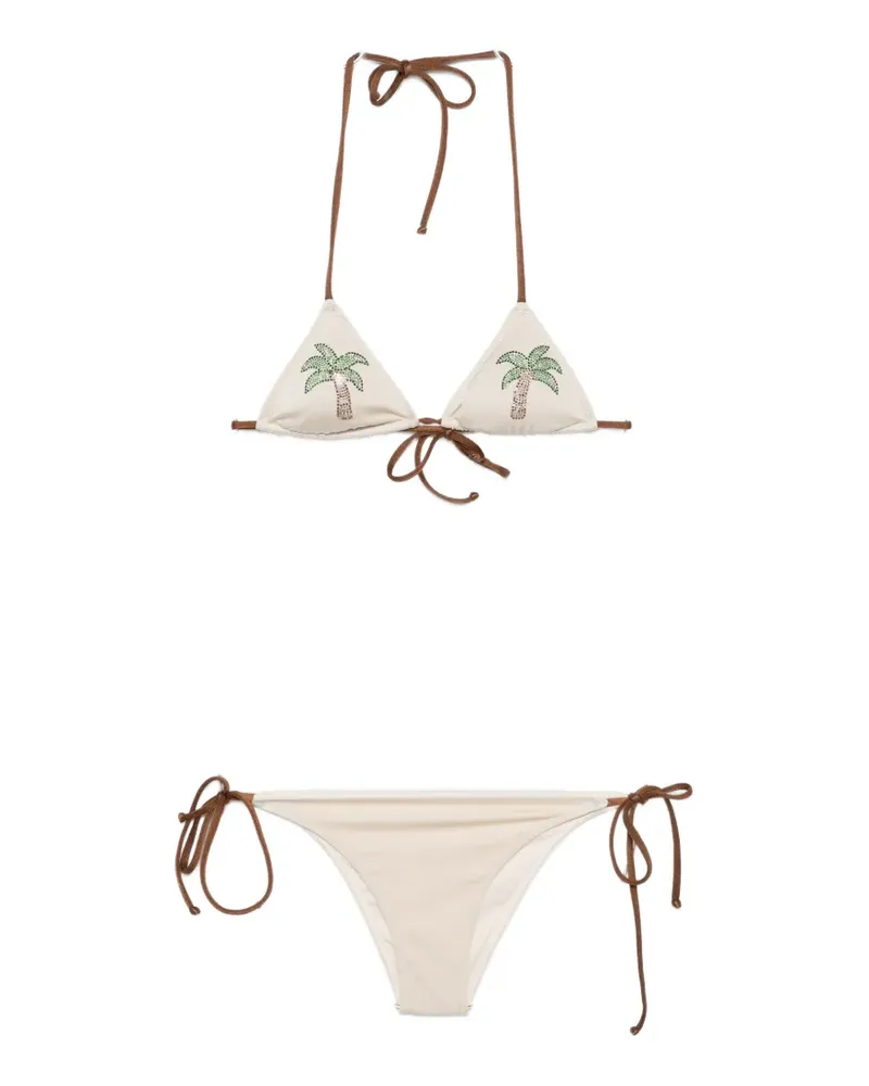 MC2 Saint Barth Leah palm-tree print bikini - Nude Nude