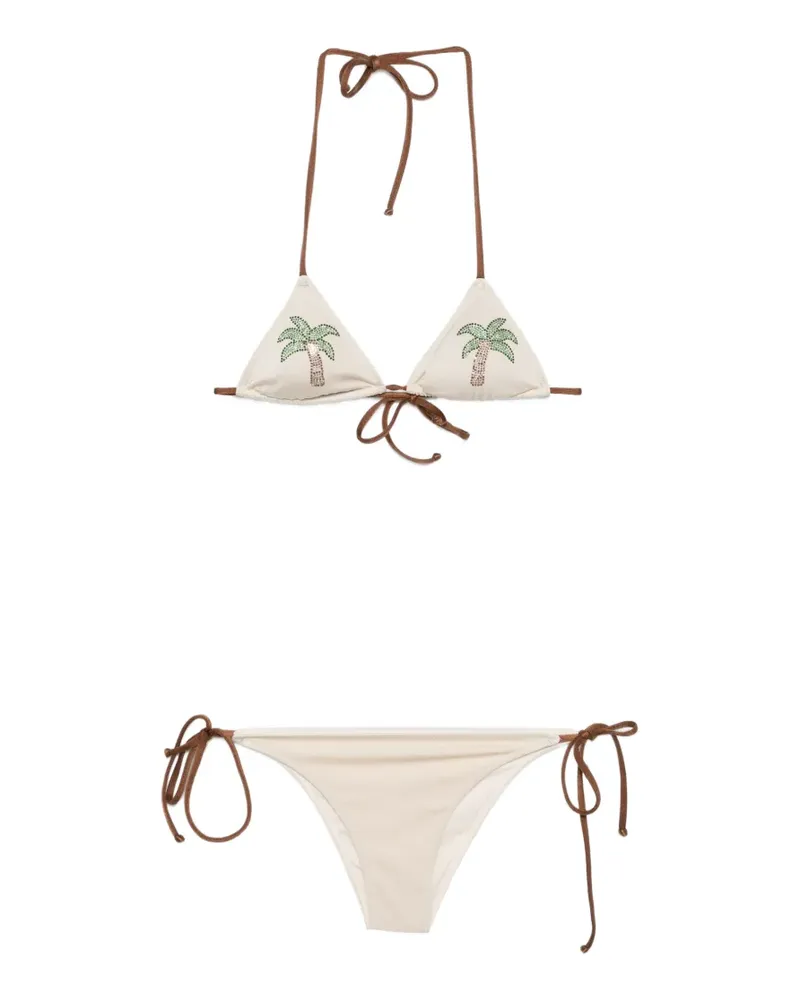 MC2 Saint Barth Leah Bikini mit Palmen-Print - Nude Nude