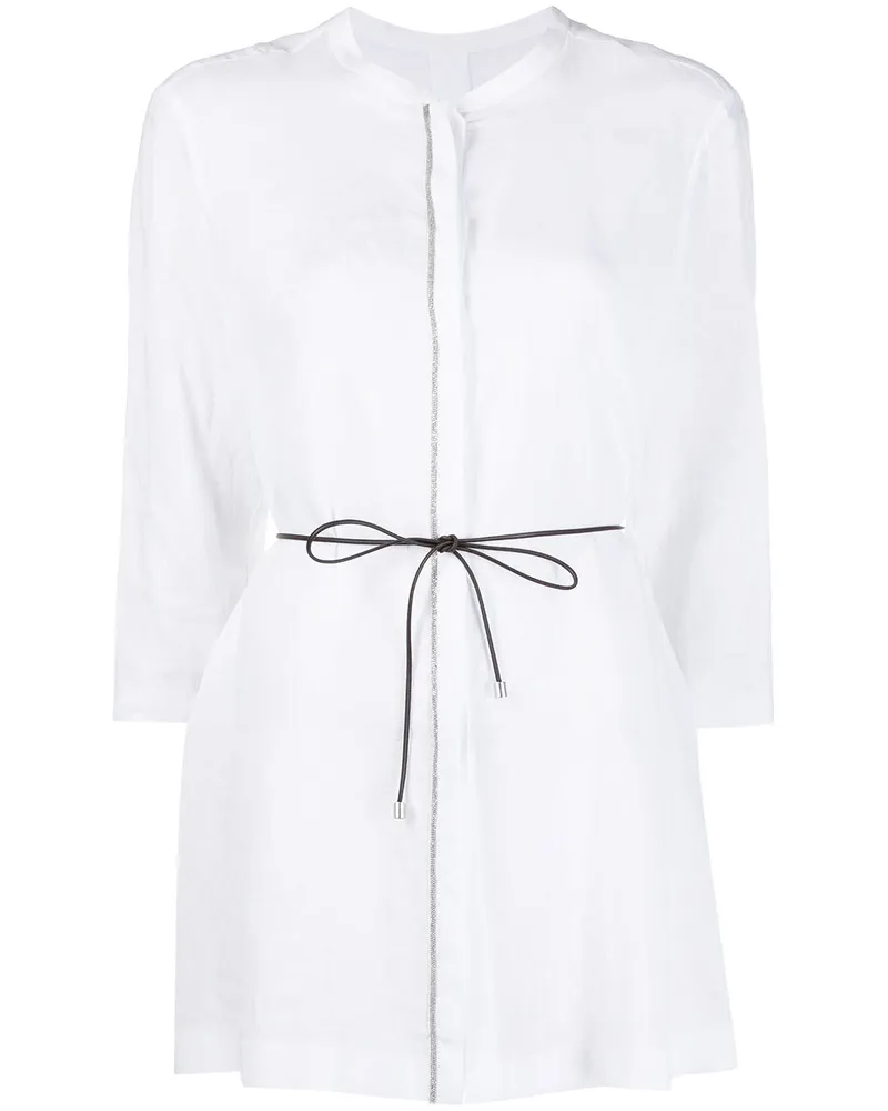 Fabiana Filippi Hemdkleid mit Bindegürtel - Weiß Weiß